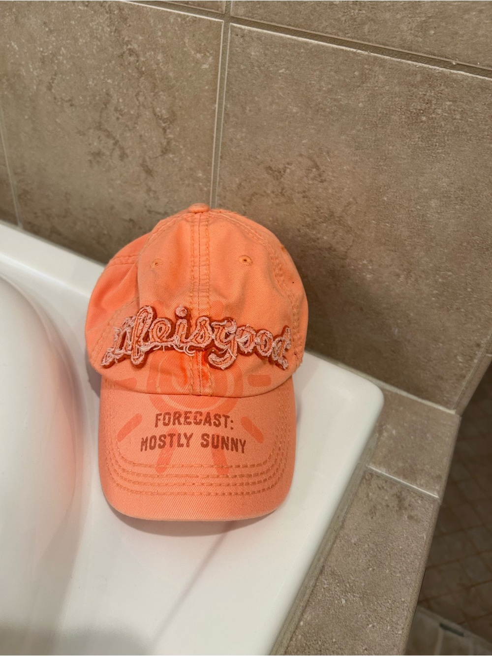 Life Is Good Orange 'sunny forecast' Baseball Cap